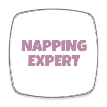 Funny sarcastic nap slogan, gift for tired parents - Square fridge magnet - white - Front