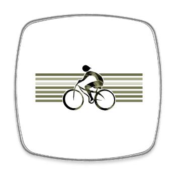 Cycliste - Magnet carré - blanc - Devant