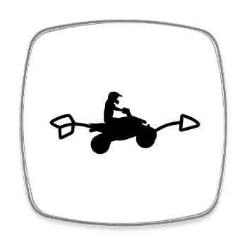 Quad Pfeil nach rechts - Viereckiger Kühlschrankmagnet - Weiß - Vorne