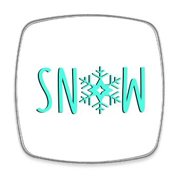 Snowflake Snow - Square fridge magnet - white - Front