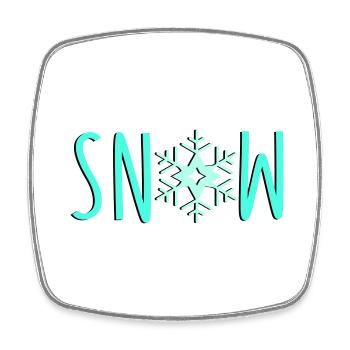 Snowflake Snow - Square fridge magnet - white - Front