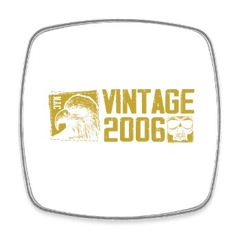 Vintage 2006 Retro Anniversary Gift 2006 - Square fridge magnet - white - Front