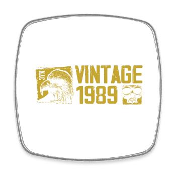 Vintage 1989 Retro Anniversary Gift 1989 - Square fridge magnet - white - Front