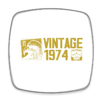 Vintage 1974 Retro Anniversary Gift 1974 - Square fridge magnet - white - Front