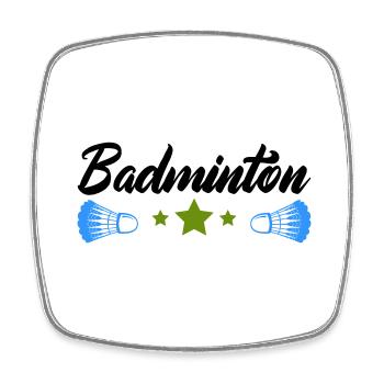 badminton - Magnet carré - blanc - Devant