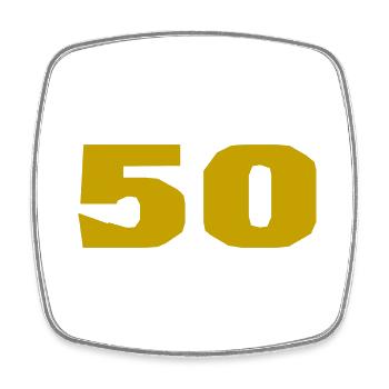 50. 50 ANS. 50e ANNIVERSAIRE. ANNIVERSAIRE 50 ANS. - Magnet carré - blanc - Devant