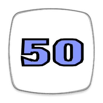 50. 50 ANS. 50e ANNIVERSAIRE. ANNIVERSAIRE 50 ANS. - Magnet carré - blanc - Devant