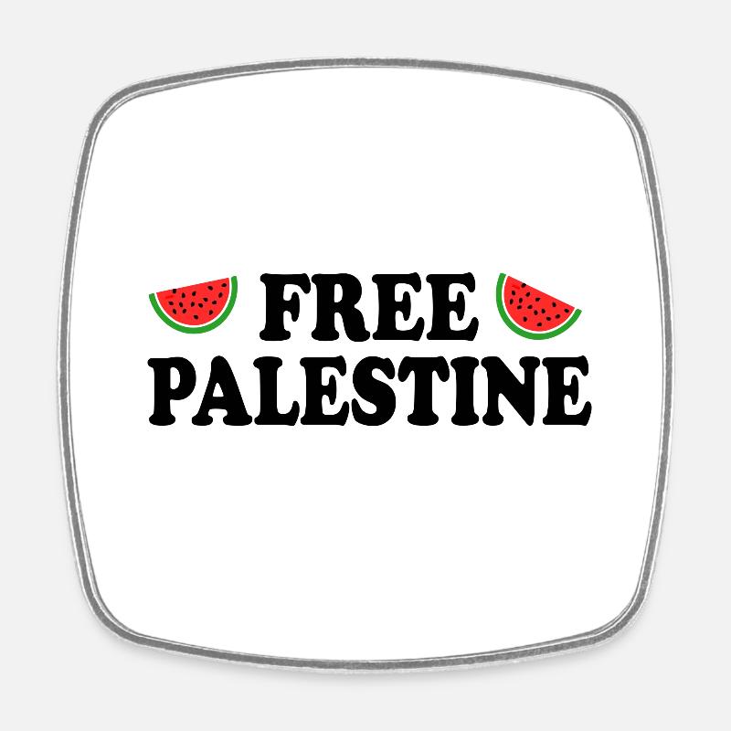 Free palestine - Square fridge magnet - white