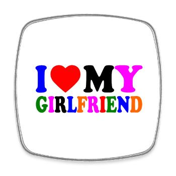 I love my girlfriend - Magnet carré - blanc - Devant
