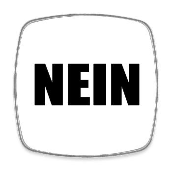 NEIN - Viereckiger Kühlschrankmagnet - Weiß - Vorne