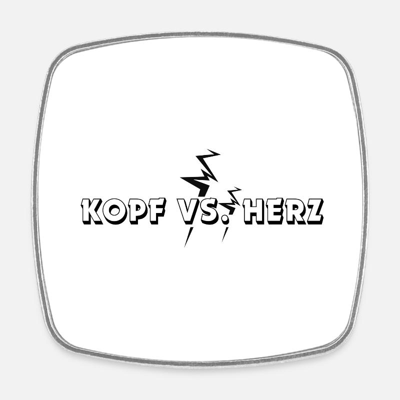 Head vs. Heart - Square fridge magnet - white
