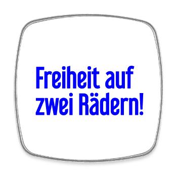 Freiheit auf Zwei Rädern - Fahrradfahrer Design - Viereckiger Kühlschrankmagnet - Weiß - Vorne