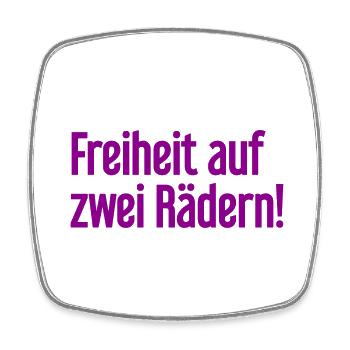 Freiheit auf Zwei Rädern - Fahrradfahrer Design - Viereckiger Kühlschrankmagnet - Weiß - Vorne