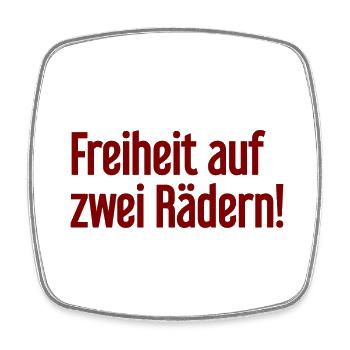 Freiheit auf Zwei Rädern - Fahrradfahrer Design - Viereckiger Kühlschrankmagnet - Weiß - Vorne