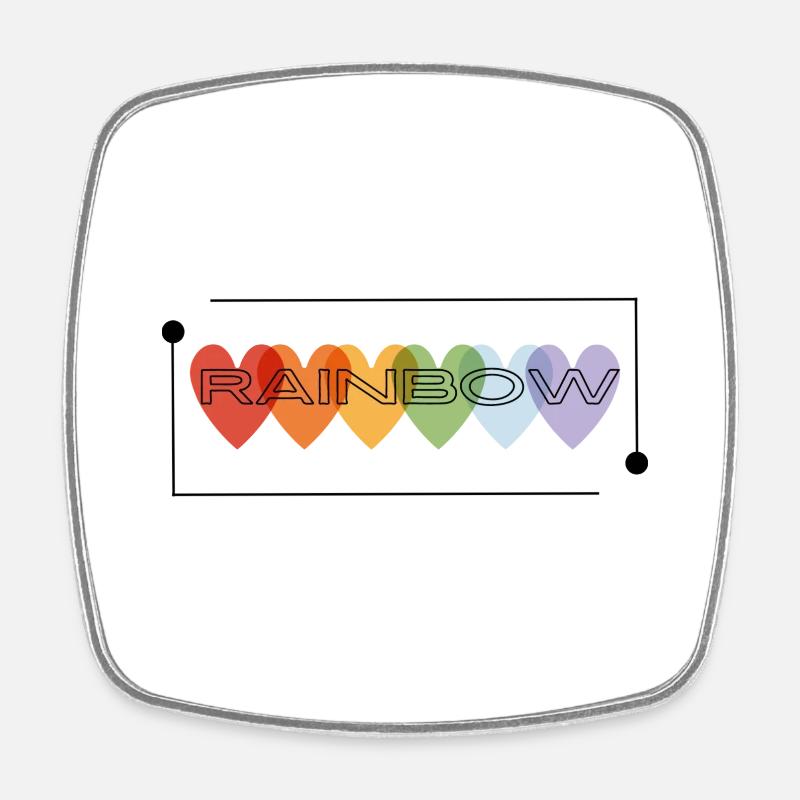 Rainbow - Viereckiger Kühlschrankmagnet - Weiß