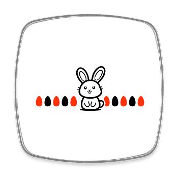 Hase Ostern - Viereckiger Kühlschrankmagnet - Weiß - Vorne