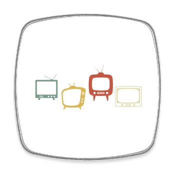 Vintage-Retro-Fernseher - Viereckiger Kühlschrankmagnet - Weiß - Vorne