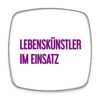 Lebenskünstler im Einsatz - Viereckiger Kühlschrankmagnet - Weiß - Vorne