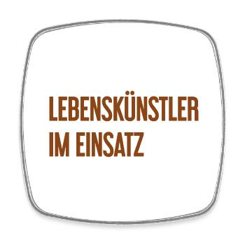 Lebenskünstler im Einsatz - Viereckiger Kühlschrankmagnet - Weiß - Vorne