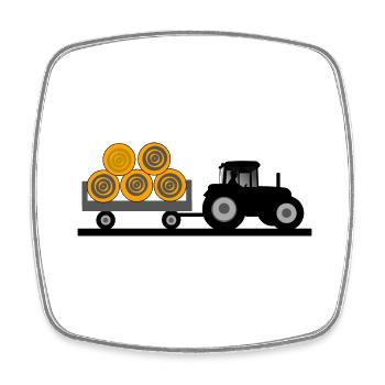 Traktor - Viereckiger Kühlschrankmagnet - Weiß - Vorne