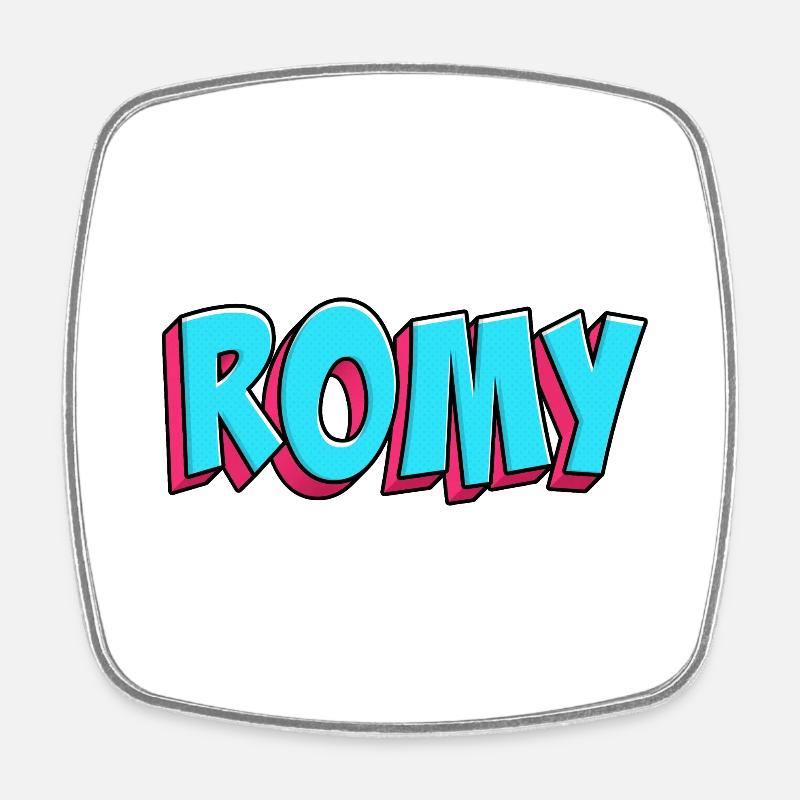 Name Motif: Romy - Square fridge magnet - white