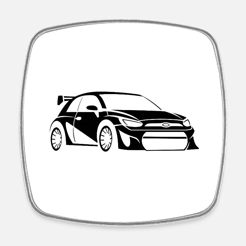 rallye - Magnet carré - blanc