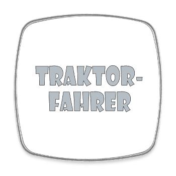 Traktor-Fahrer - Viereckiger Kühlschrankmagnet - Weiß - Vorne