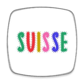 SUISSE. PAYS - Magnet carré - blanc - Devant