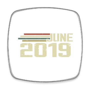 Juin 2019 Anniversaire Juin 2019 Juin 2019 Anniversaire - Magnet carré - blanc - Devant