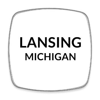 Lansing Michigan USA - Viereckiger Kühlschrankmagnet - Weiß - Vorne