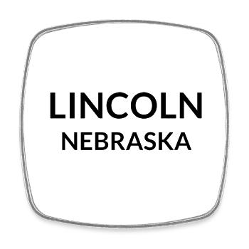 Lincoln, Nebraska, USA - Square fridge magnet - white - Front