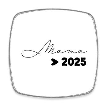Maman 2025 - Magnet carré - blanc - Devant