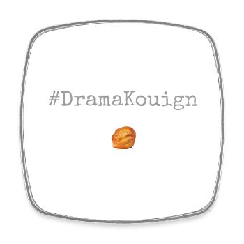 #DramaKouign Grey - Magnet carré - blanc - Devant