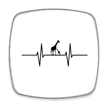 Herzschlag mit Giraffen - Viereckiger Kühlschrankmagnet - Weiß - Vorne