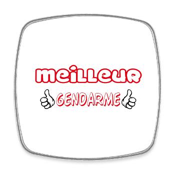 MEILLEUR GENDARME - Magnet carré - blanc - Devant
