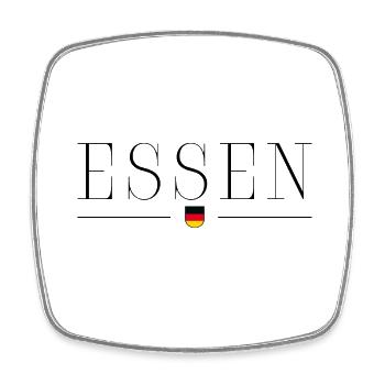 Essen, Deutschland Eleganz Stil Design T-Shirt - Viereckiger Kühlschrankmagnet - Weiß - Vorne