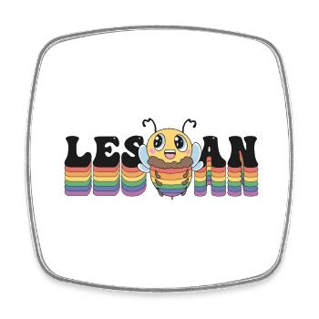 Les Bee An - Lesbische LGBT-Pride - aber zuerst, - Viereckiger Kühlschrankmagnet - Weiß - Vorne