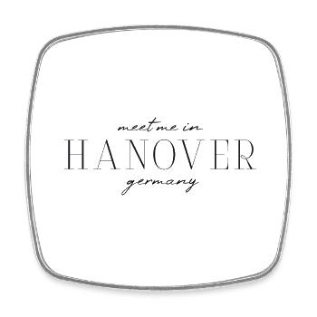 Hannover, Deutschland Eleganz Stil Design T-Shirt - Viereckiger Kühlschrankmagnet - Weiß - Vorne