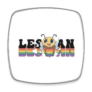 Les Bee An - Lesbische LGBT-Pride - aber zuerst, - Viereckiger Kühlschrankmagnet - Weiß - Vorne