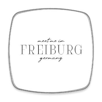 Freiburg, Germany Elegance Style Design T-Shirt - Square fridge magnet - white - Front
