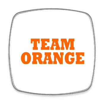 Team orange - Square fridge magnet - white - Front