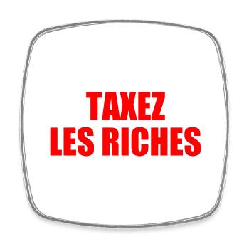 taxez les riches - Magnet carré - blanc - Devant