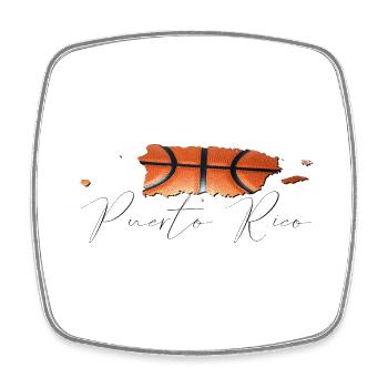 Puerto Rico (USA) | Real Basketball | Map S - Square fridge magnet - white - Front