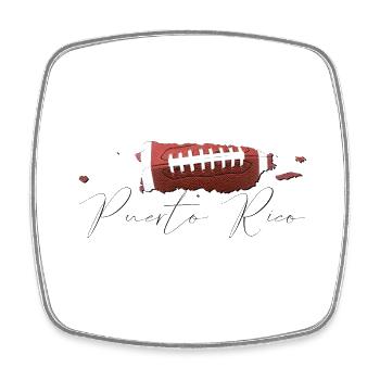 Puerto Rico (USA) | Real Football | Map Sct - Square fridge magnet - white - Front