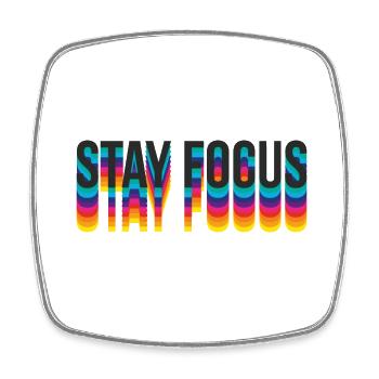 stay focus - Viereckiger Kühlschrankmagnet - Weiß - Vorne