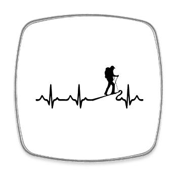 Hike Hiker's Heartbeat - Square fridge magnet - white - Front