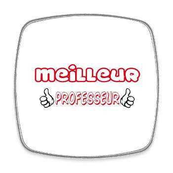 MEILLEUR PROFESSEUR - Magnet carré - blanc - Devant