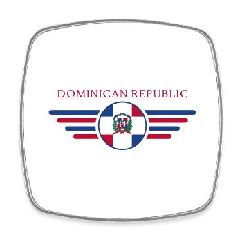 I Love Dominican RepublicDesign T-Shirt - Square fridge magnet - white - Front