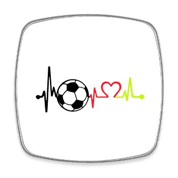 fußball love beat germany - Viereckiger Kühlschrankmagnet - Weiß - Vorne
