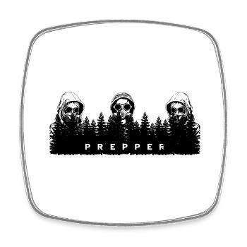 Prepper Code - Viereckiger Kühlschrankmagnet - Weiß - Vorne
